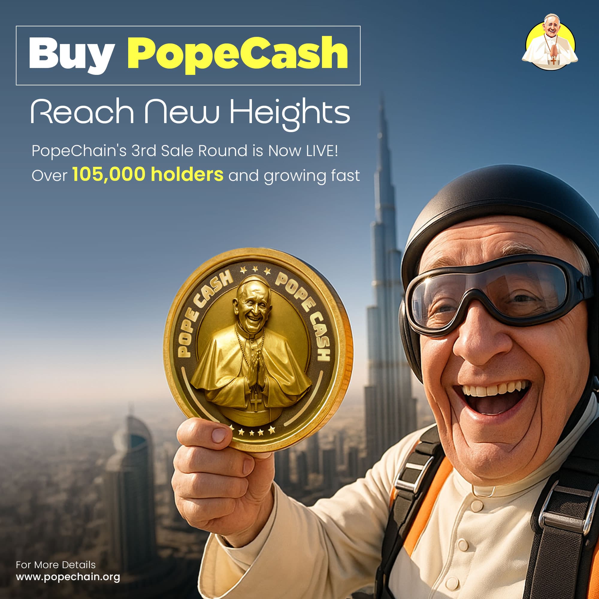 🚨 PopeChain 3rd Round Sale Is LIVE — And It’s Already a Massive Success! 🚀