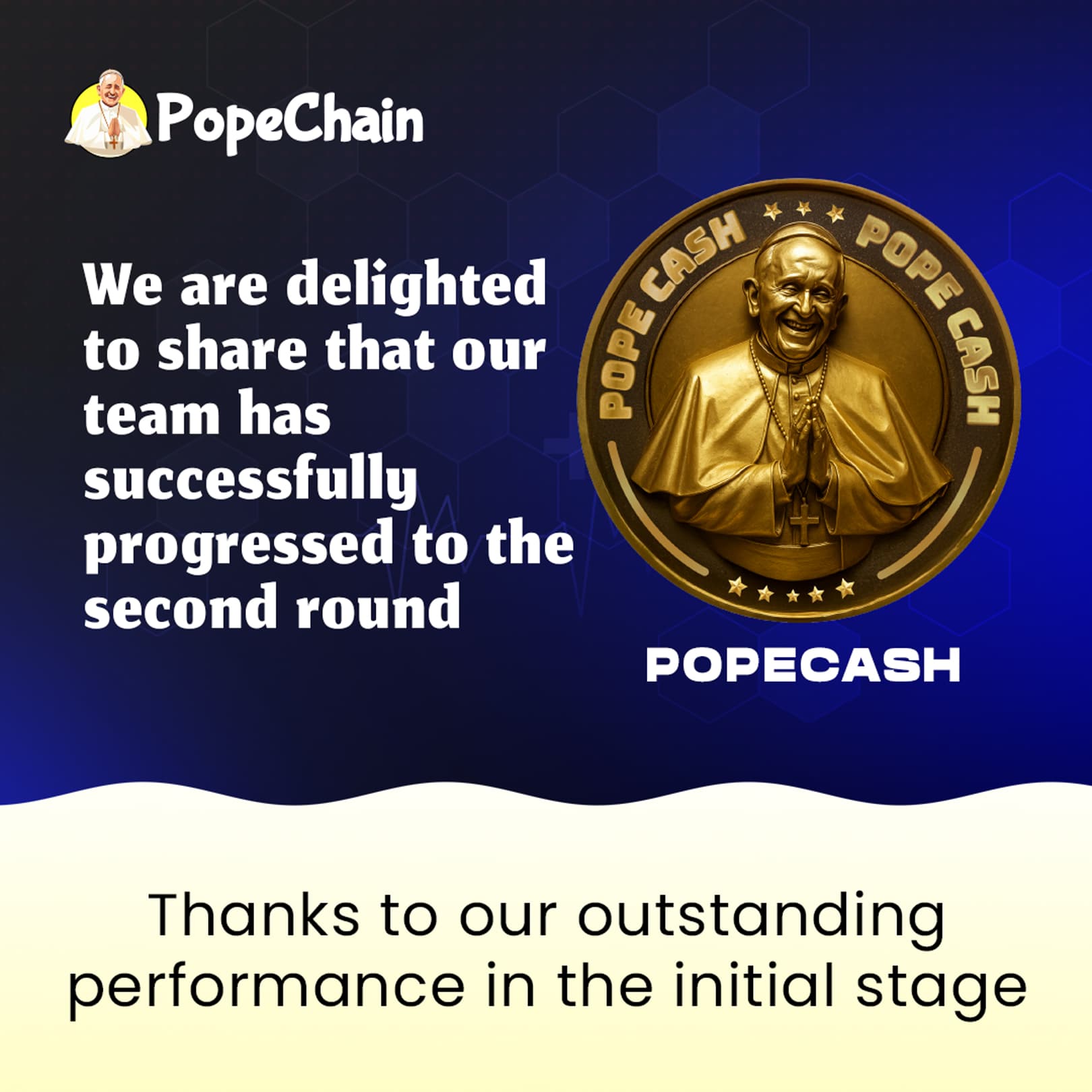 🚀 PopeChain Smashes Records: 2,700 Holders in 24 Hours! Round 2 Sale Live at $0.001! 🚀